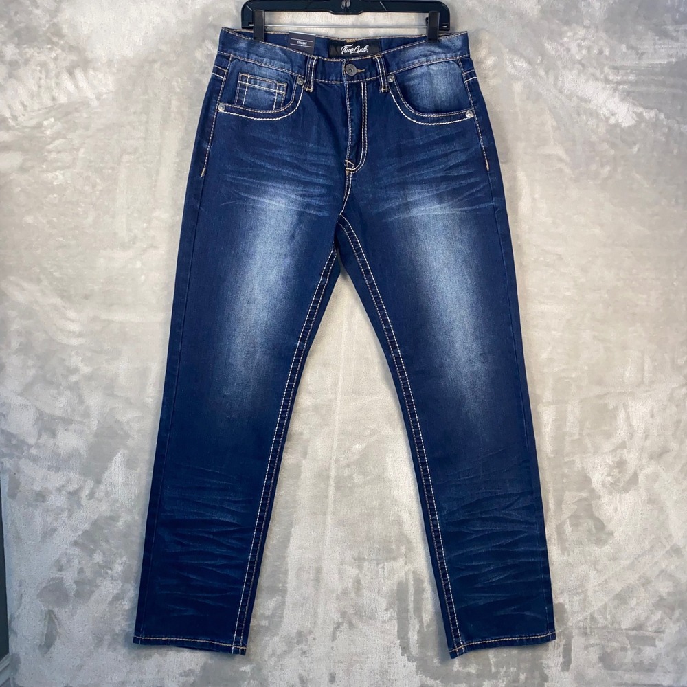 True Luck Jeans Men's Straight Dark Wash Stretch Denim Size 32x32 NWT